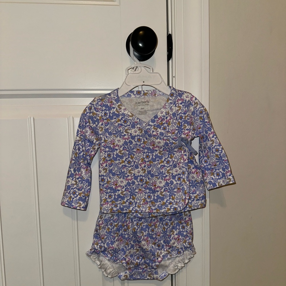 Carter's Blue Floral Baby Set